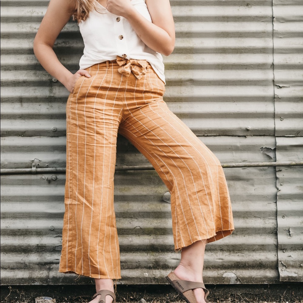 Mustard flowing pants